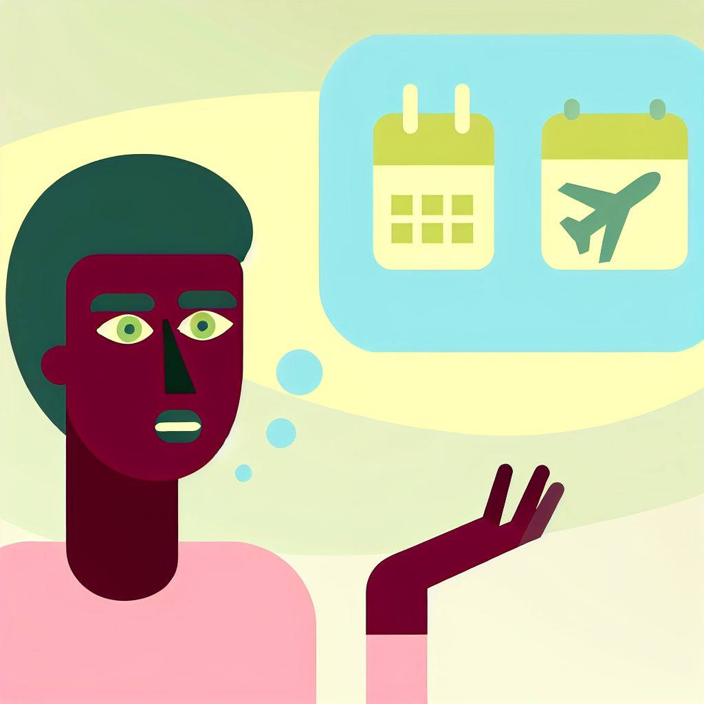 여행 계획에 대한 의문을 가진 사람의 이미지